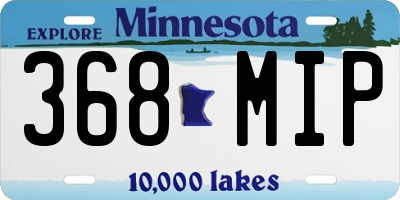MN license plate 368MIP