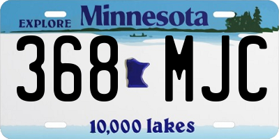 MN license plate 368MJC