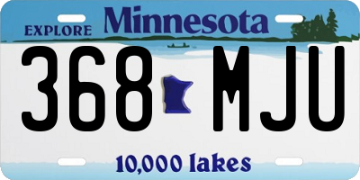 MN license plate 368MJU