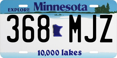 MN license plate 368MJZ