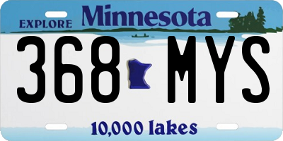 MN license plate 368MYS