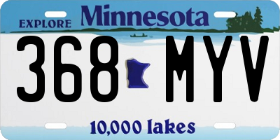 MN license plate 368MYV