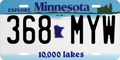 MN license plate 368MYW