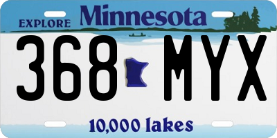 MN license plate 368MYX