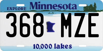 MN license plate 368MZE