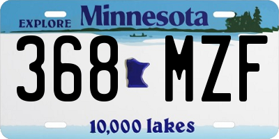 MN license plate 368MZF