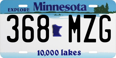 MN license plate 368MZG