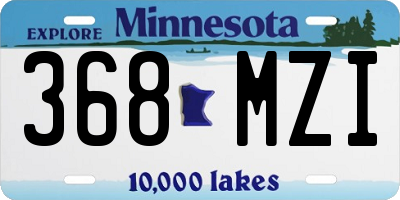 MN license plate 368MZI