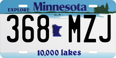 MN license plate 368MZJ