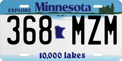MN license plate 368MZM