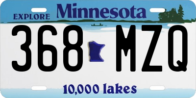 MN license plate 368MZQ