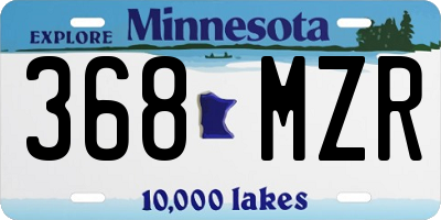 MN license plate 368MZR