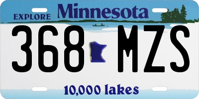 MN license plate 368MZS