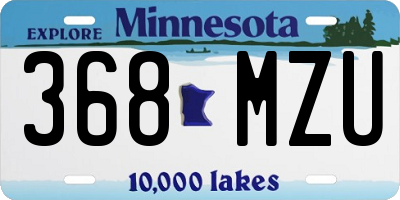 MN license plate 368MZU
