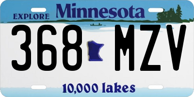 MN license plate 368MZV