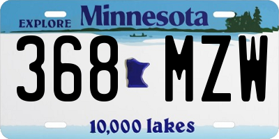 MN license plate 368MZW