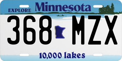 MN license plate 368MZX