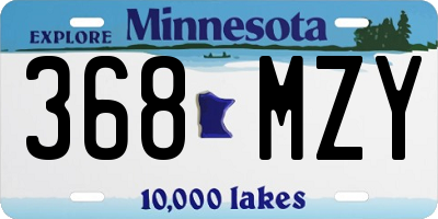 MN license plate 368MZY