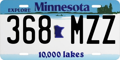 MN license plate 368MZZ