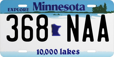 MN license plate 368NAA