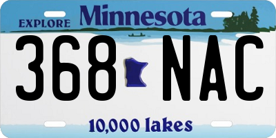 MN license plate 368NAC