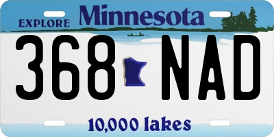 MN license plate 368NAD