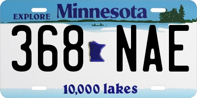 MN license plate 368NAE