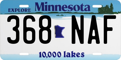 MN license plate 368NAF