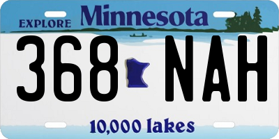 MN license plate 368NAH