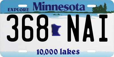 MN license plate 368NAI