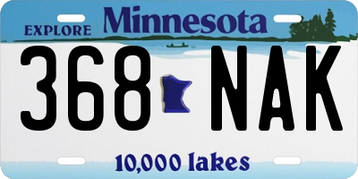 MN license plate 368NAK
