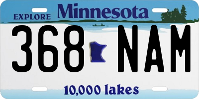 MN license plate 368NAM