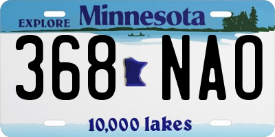 MN license plate 368NAO