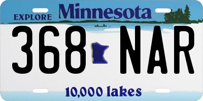 MN license plate 368NAR