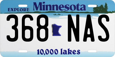 MN license plate 368NAS