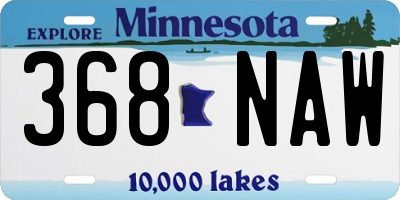 MN license plate 368NAW