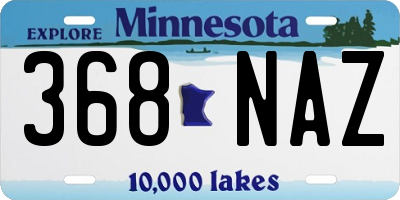 MN license plate 368NAZ