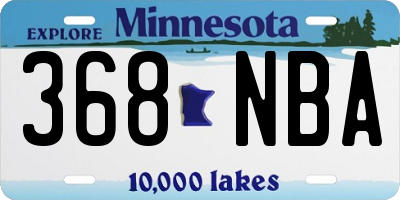 MN license plate 368NBA