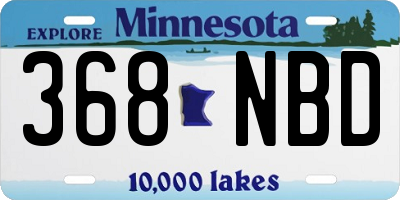 MN license plate 368NBD