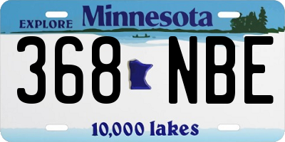 MN license plate 368NBE