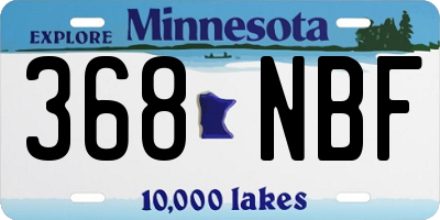 MN license plate 368NBF