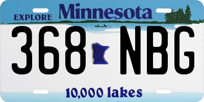 MN license plate 368NBG