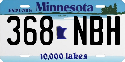 MN license plate 368NBH