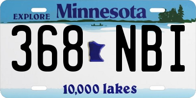 MN license plate 368NBI