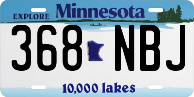 MN license plate 368NBJ