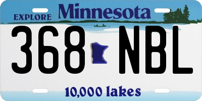 MN license plate 368NBL