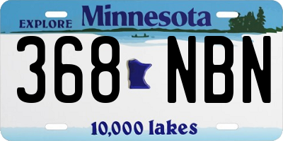 MN license plate 368NBN