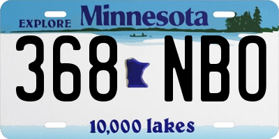 MN license plate 368NBO