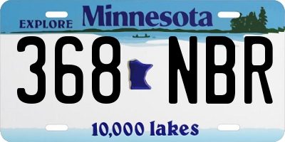 MN license plate 368NBR