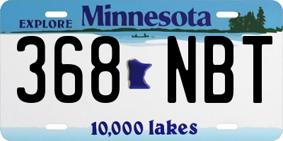 MN license plate 368NBT
